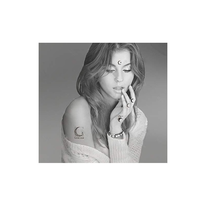 The Fantasy Star Moon Sun Sign Tattoo Sticker (hm601)