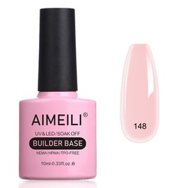 AIMEILI 5 in 1 Builder Base Gel, Base Coat/Builder Gel In a Bottle Quick Building Gel UV LED Nail Extension Gel - (148) 10 ml