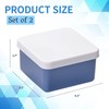 Square Soap Travel Case Set of 2, Navy Blue Plastic