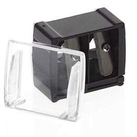 Kajal Sharpener Cosmetic Double Sharpener for All Pencil Types for Medium + Thick Makeup Pencils, Kajal, Camouflage, Square
