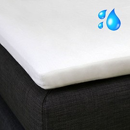 G BETTWARENSHOP Waterproof Topper Molleton Cover 180 x 200 cm for 4-10 cm Height