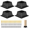 4x4 Post Base 4Pcs-Inner Size 3.5x3.5-Heavy Duty Metal Post Brackets-Deck