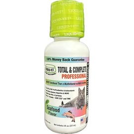 Liquid Vet Premium Cat Wellness Supplement: Glucosamine, Cranberry Extract, and MSM for Cats Ultimate Feline Joint, Urinary, and Overall Wellness Formula (8 Fluid Ounces, Seafood)