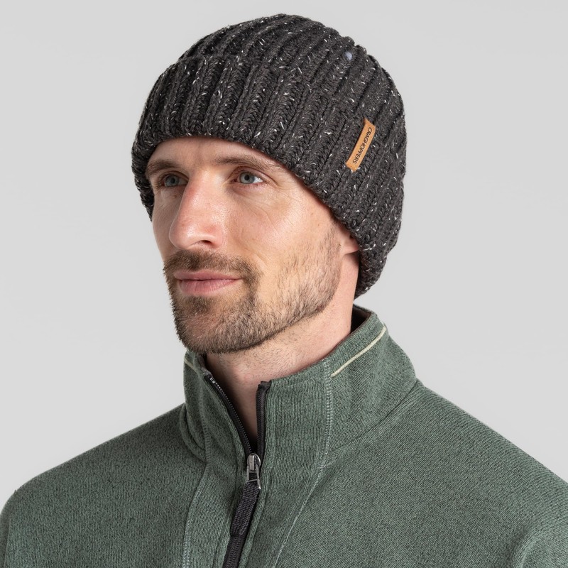 Craghoppers Mens Riber Chunky Knit Beanie Hat with Microfleece Lining