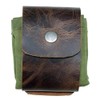 Leather and Canvas Bushcraft Bag Collapsible Waxed Canvas Foraging Pouch