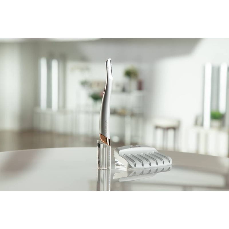 Finishing Touch Flawless Dermaplane Glo Lighted Facial Exfoliator, White