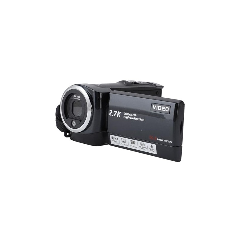 Videocámara 2.7K, Videocámara con Zoom Digital 50MP 16x con Luz