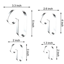 Candy Cane Cookie Cutter Set - 5 inch, 4 inch, 3 inch, 2 inch - 4 Piece Christmas Cookie Cutters Shapes Molds - Stainless Steel