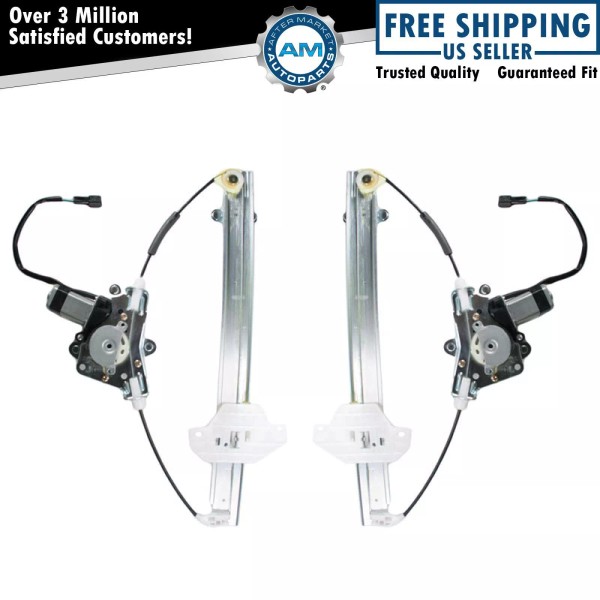 AM Autoparts Rear Power Window Regulators w/ Motors Left &