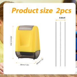 2pcs Dashed Handwriting Lines Practice Roller Stamps Self Inking Line Rolling Stamp Teacher Stamps for Students Kids Classroom Office Home Handwriting Practice (Yellow, Blue)