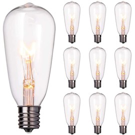 Doratale 10 Pack Replacement Light Bulbs Outdoor, 7W ST40 Clear Edison Replacement Bulbs for Outdoor String Lights, E17 Intermediate Screw Base C9 Vintage Christmas Bulbs, Warm White
