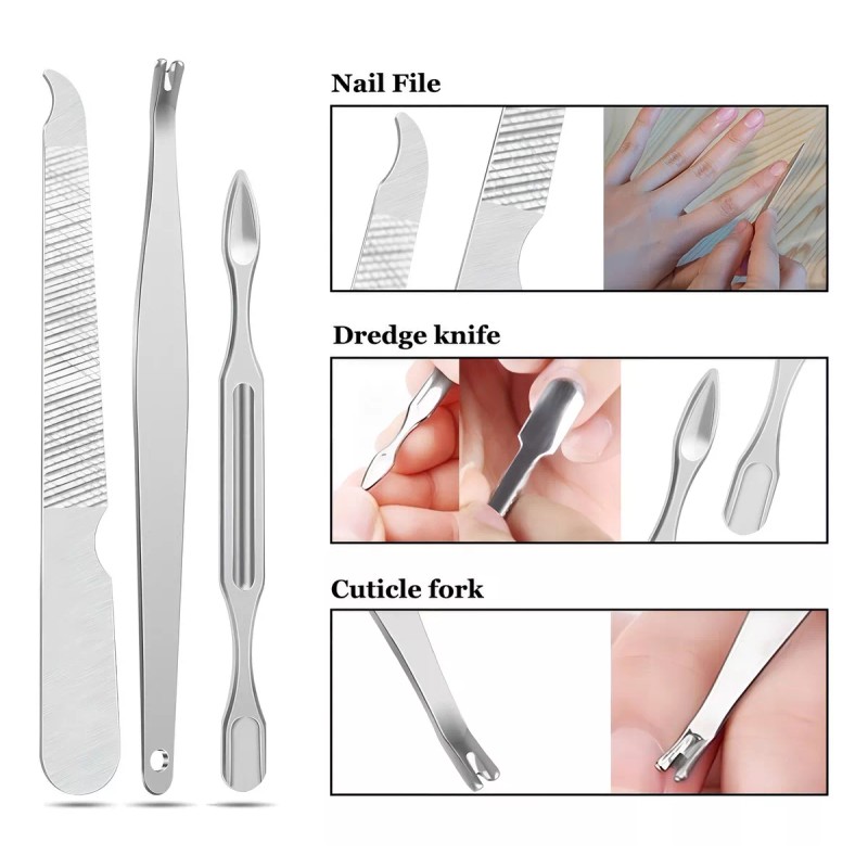 Vematic Set Manicure Pedicure 12 Piezas Acero Inoxidable Con Estuche