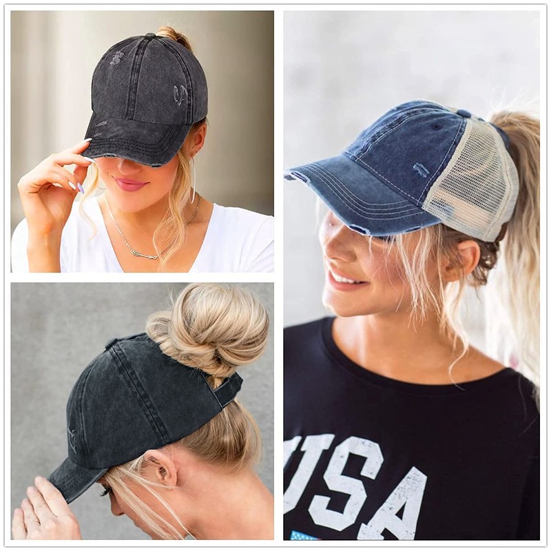 ProMindFun Womens Pony Hat High Ponytail Baseball Cap Girls Messy