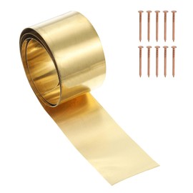 YELARXI Brass Sheet Roll Metal Film Brass Foil Plate, 0.5 x 50 x 1000mm 28 Gauge(0.5mm) Thickness Fit for DIY Crafts Electrical Repair - Cylinder(1 Pack, Brassy)