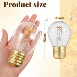 Aurelema 4.4 x 2.7 Inch Large Rechargeable USB Light Bulb Christmas Decor Portable Wireless LED Table Cordless Lamp Night Light Sconces Mood Room Without Charger Charging Cable No Replaceable Bulb