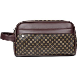 Bolsa de Aseo de Viaje, Organizador de Baño Dopp Kit Impermeable Gran Capacidad para Hombres y Mujeres, Portátil para Artículos de Tocador y Herramientas de Afeitado (Marrón)
