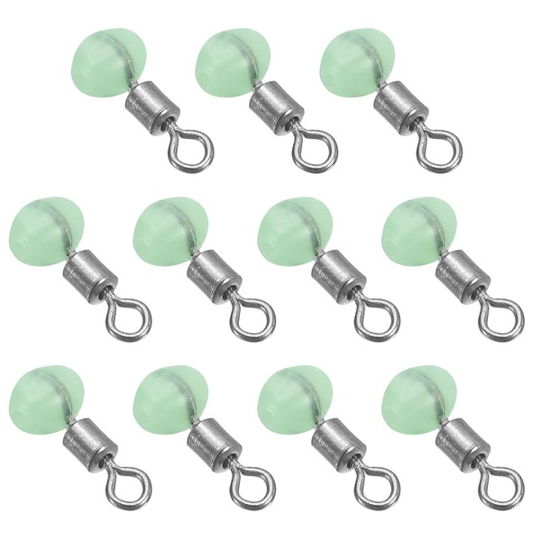 PATIKIL 0.45"x0.2" Cross-Line Fishing Swivels & Bead, 10Pcs Glow in