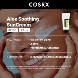 COSRX - Crema solar calmante con aloe SPF50 PA+++, 50 ml