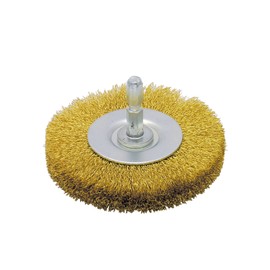 Takagi Earth Man Wire Brush, Hexagonal Shank, Wheel, Brass Wire, 2.0 inches (50 mm), Burr Removal, Rust Removal, Paint Removal, Electric Drill, Impact Screwdriver, Key