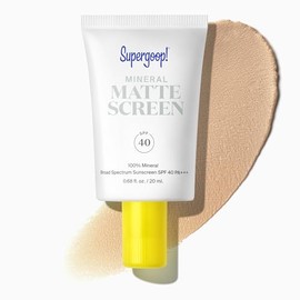 Supergoop! Mineral Mattescreen SPF 40 - Mineral, Oil-Free Broad Spectrum Sunscreen - Smooths Skin’s Appearance, Minimizes Pores & Controls Shine - Wat