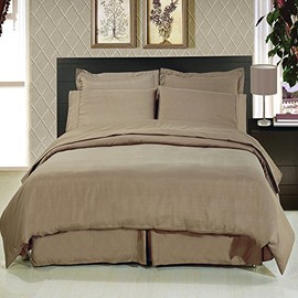 Royal Hotel Bedding Cal-King Solid Taupe Wrinkle-Free Brushed Microfiber Sheet Set, deep Pocket, 95gsm, 100% Luxury Sheets.