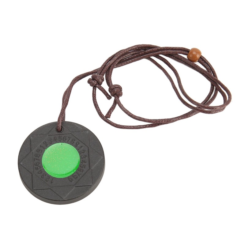 Volcanic Lava Energy Stone Pendant Green Core Promote Circulation Adjustable