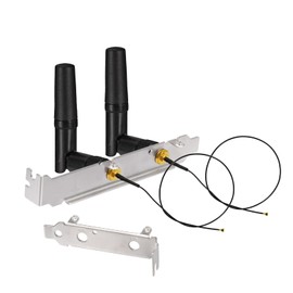 Eightwood M.2 WiFi Card Antenna 2.4GHz 5GHz Small WiFi Antenna + MHF4 IPEX to RP-SMA Cable 10in + Computer Slot Bracket (6-Pack) for M.2 NGFF Network Card PC Desktop Computer