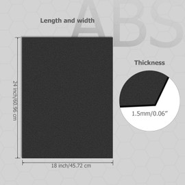 Eszeoee 4 Pack Black ABS Plastic Sheet 18" x 24" x 0.06", High Tensile and Impact Strength Moldable Plastic Sheet, DIY Material for Home Decor, Handcraft, Project & Structural Crafts