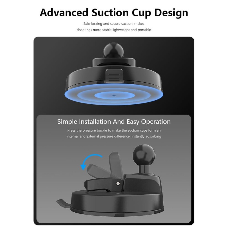 NEOSOU Metal Suction Cup Car Mount for Osmo Pocket 3,