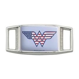 GRAPHICS & MORE Wonder Woman USA American Flag Logo Rectangular Shoe Shoelace Shoe Lace Tag Runner Gym Charm Decoration