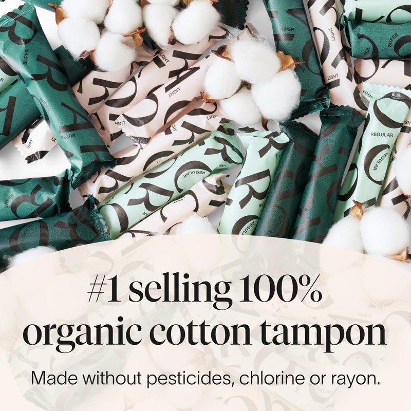 Cora Organic Tampons Multipack (12 Light, 12 Regular, 12 Super