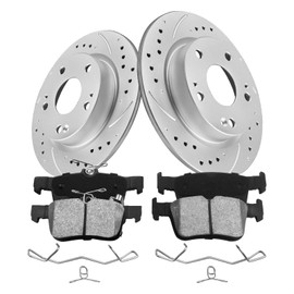 Anpulsero Brake Pads And Rotors Kit Rear Compatible with 2016-2023 Honda Civic, Automotive Replacement Brake Kits Geomet 30091 D1878-9106 Drilled And Slotted Rotors Ceramic Brake Pads 260mm(10.2in)
