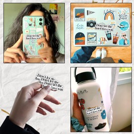 3 Pcs Don't Let The Hard Days Wins Sticker Mental Health Motivation Emotional Support Self Care Waterproof Vinyl Decal for Water Bottle, Tumbler, Laptop, Car - Gifts for Girl Boy 3 Inches