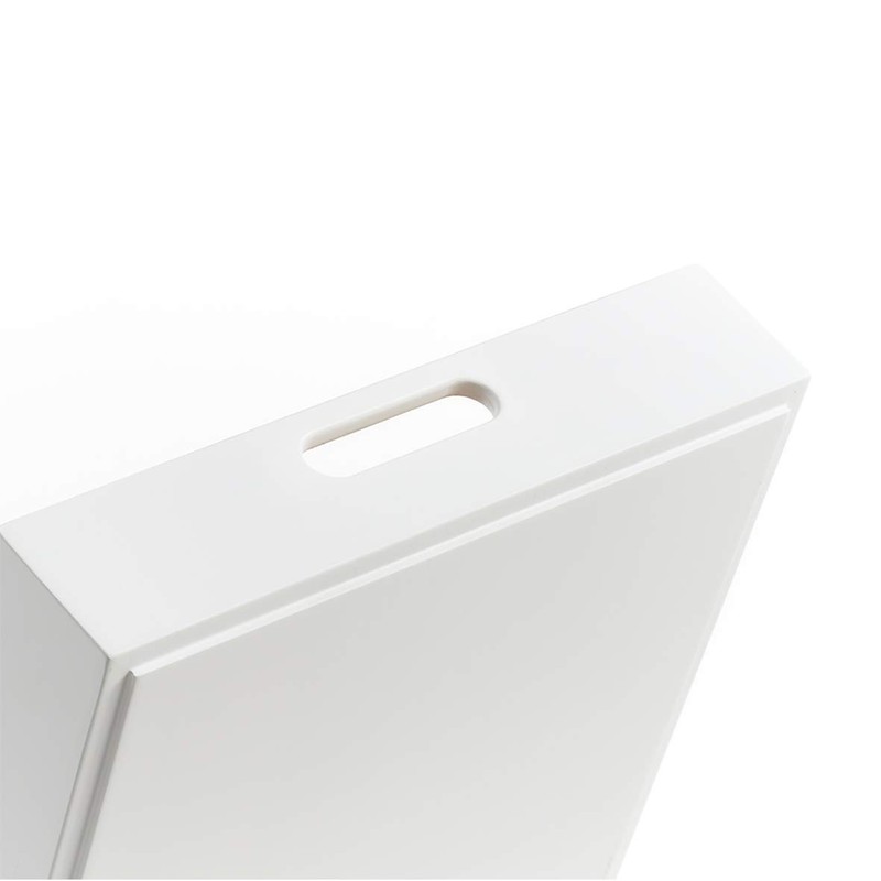 Zeller 13358 bamboo storage box, white, approximately 30 cm x