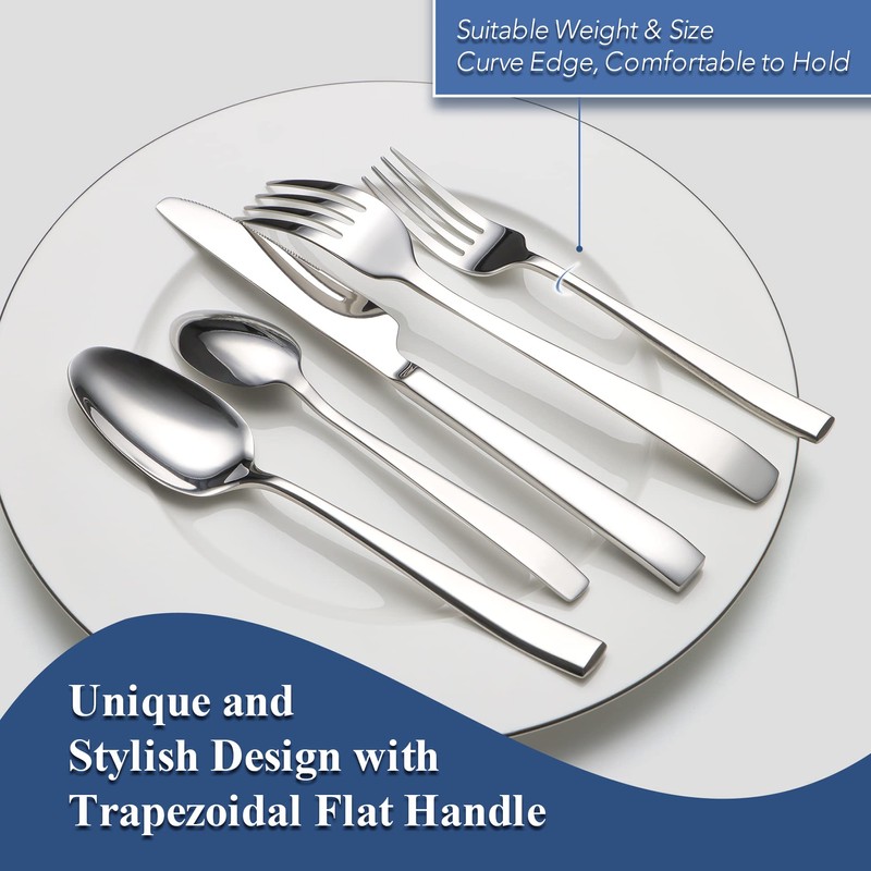 40 Piece Silverware Set Service for 8, EIUBUIE Premium Stainless