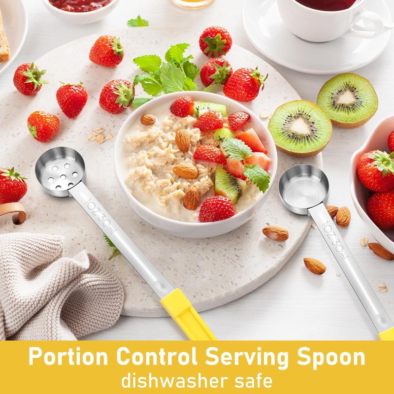 Teenyyou 8 Pcs Portion Control Serving Spoons Portion Scoops Cups