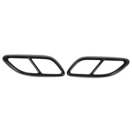 2pcs Tail Exhaust Pipe Cover Stainless Steel Black Rear Exhaust Muffler Cover Replacement for Jaguar FPACE XFL 2021