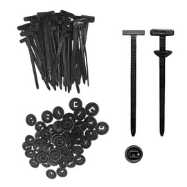 Nylon Universal Cable Tie Buckle, Heavy Duty Self-Locking Nylon Zip Ties Holder, Plastic Cable Ties Tool Fasteners Car Body, Multifunctional Cable Tie Buckle for Car Daily Repair (50)