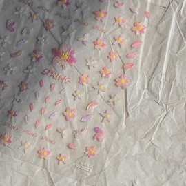 LIFOOST 5D Embossed Pink Sakura Flower Nail Stickers for Nail Art Cherry Blossom Nail Design Nail Art Stickers Spring Summer Floral Nail Decals Relief Petals Nail Sticker