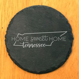 Tennessee Home Sweet Home Coasters - Round Slate - set of 8