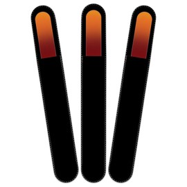 Mont Bleu Coloured Large Glass Nail File in Black Velvet Bag - Real Tempered Glass - Handmade in the Czech Republic