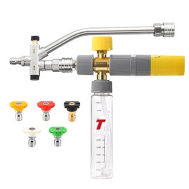 Tool Daily Tool Daily Foam Cannon Dual Connector, Mini Foam Cannon for Pressure Washer, 5 Power Washer Spray Nozzle Tips, 1/4 Inch Quick Connect