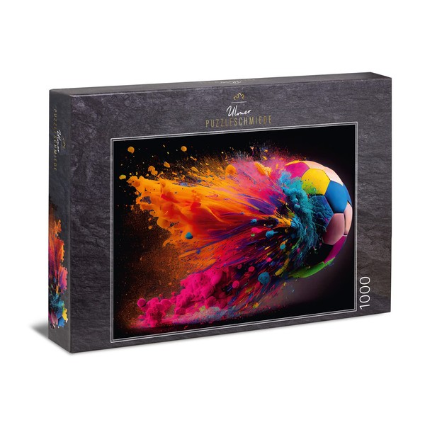 Ulmer Puzzleschmiede - Football Puzzle Volltreffer - Colourful Exploding Football