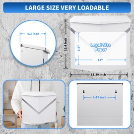 Weatherproof Wall-Mount Locking Mailbox for Outdoor Use - Heavy-Duty Anti-Theft Secure Metal Mail Drop Box with Commercial-Grade Key Lock, Large Capacity (13.4x12.4x4.3)-Rust-Resistant White
