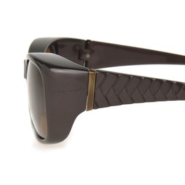 Dioptics Women's Solar Shield-Laura Polarized Rectangular Fits Over Sunglasses, Brown, Large