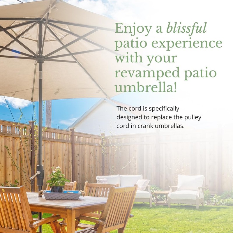 JEJAVU 20’ Braided Nylon String, Replacement Umbrella Rope/Cord, Nylon String