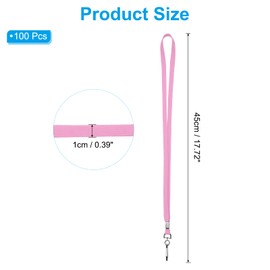 PATIKIL Neck Lanyards, 100 Pack Neck Lanyards Bulk Long Strap with Swivel Hook Clip for ID Badge Holder, Name Tag, Keys, Office, Teachers, Business, Pink