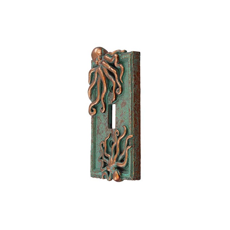 Top Brass Large Octopus/Kraken Electrical Cover Wall Plate Bronze/Verdigris Finish