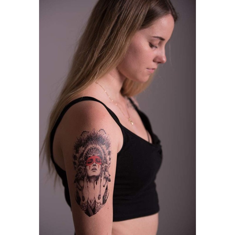 2 x Temporary Indian Tattoo Wolf Woman Tattoo Wolf Tattoo