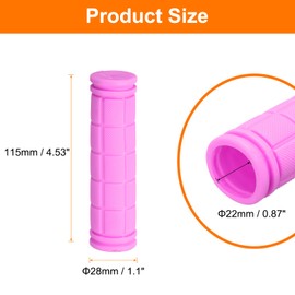 HARFINGTON 2 Pairs Bike Handlebar Grips Non-Slip Rubber Mushroom Bicycle Grips Fit 7/8" Handlebars for Mountain Road Foldable MTB BMX Scooter Cruiser Tricycle Wheelchair, Pink